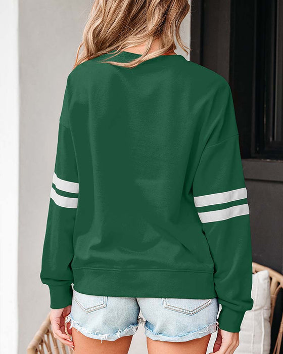 Sweatshirt Col Rond Manches Longues Color-Block