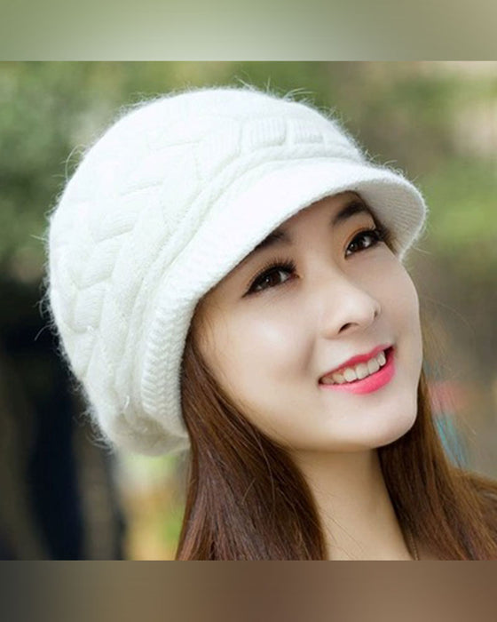 Bonnet Slouchy Beanie En Tricot Torsadé Hiver Pour Femme Doux Chaud Extensible