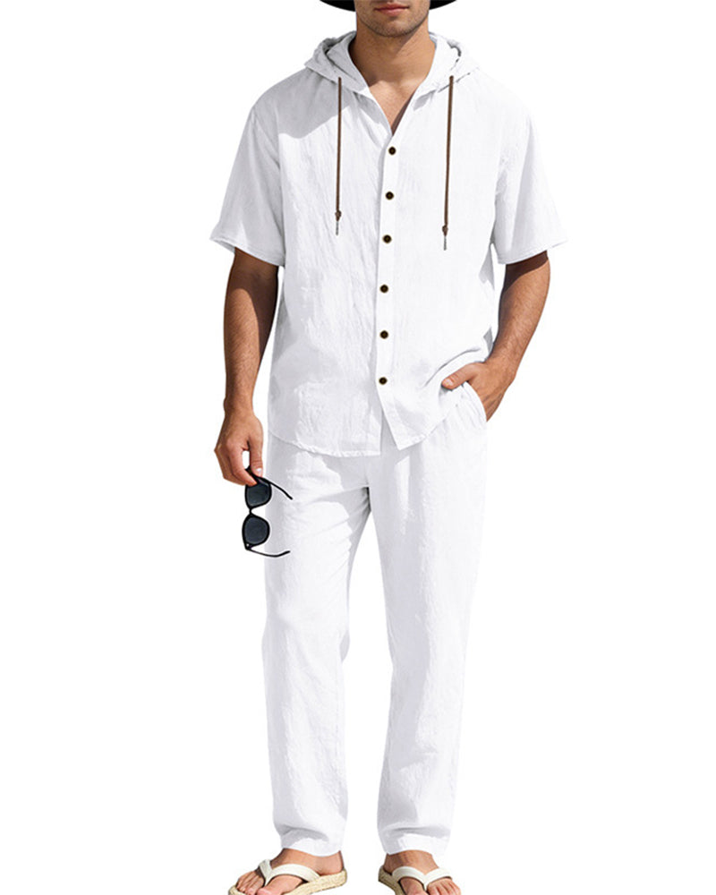 Ensemble Deux Pièces À Capuche Léger Pour Homme Pour Une Tenue Décontractée Estivale