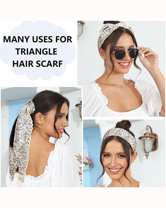 Petit Foulard Triangulaire à Fleurs