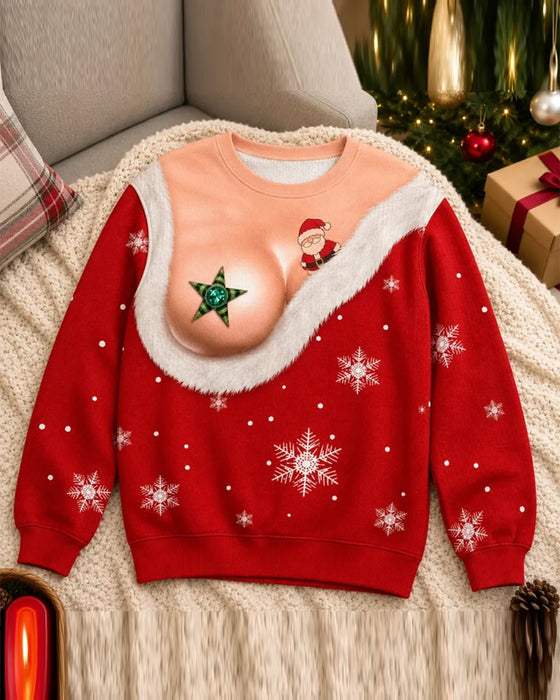 Sweatshirt Col Rond Noël Sexy Drôle