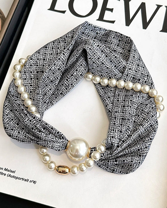 Collier Long Orné De Perles Soie