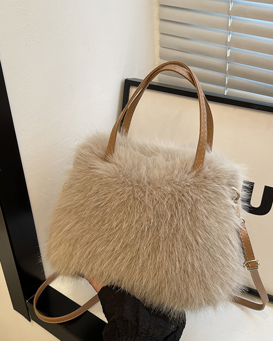 Sac À Bandoulière En Peluche Tendance