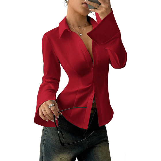 Chemise Élégante Slim-Fit Pour Femme