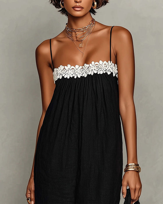 Robe Contraste De Couleur Droite Maxi