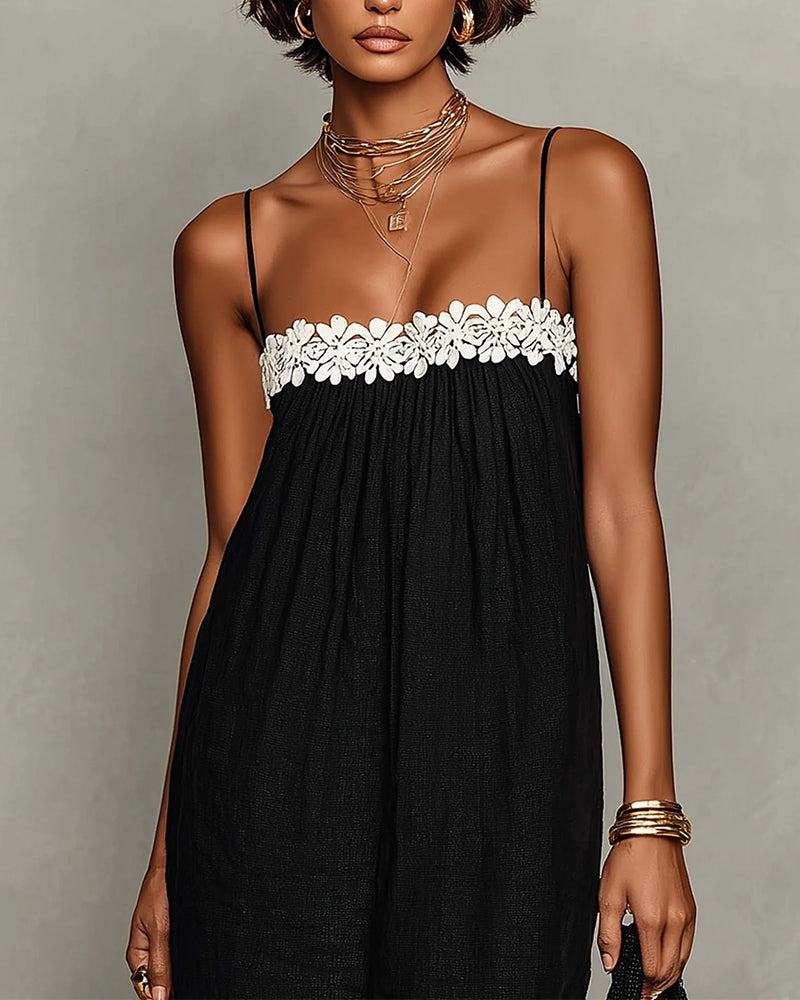 Robe Contraste De Couleur Droite Maxi