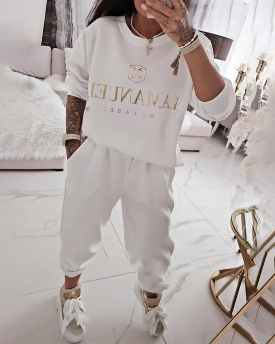 Set Sportif Décontracté Imprimé Deux-Pièces