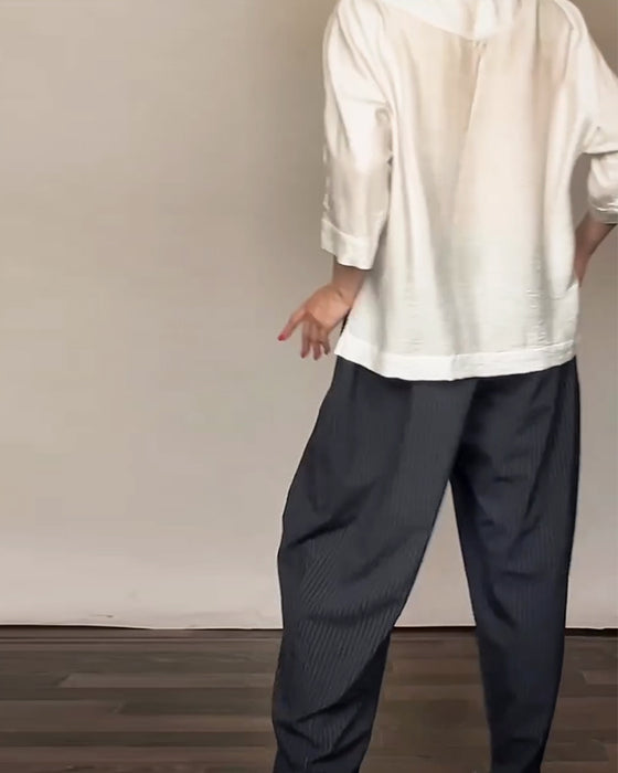 Pantalons Casuals Avec Des Rayures Rétro