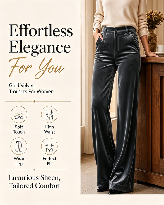 Pantalon Uni Velours Poche Long