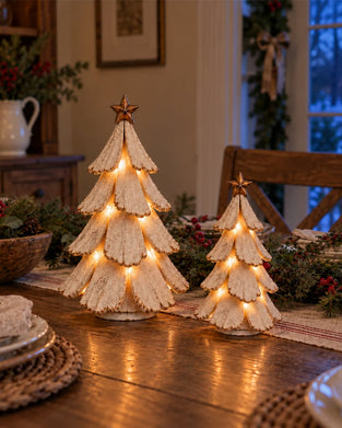 🎄🌙 Figurine Vintage De Sapin De Noël Lumineux