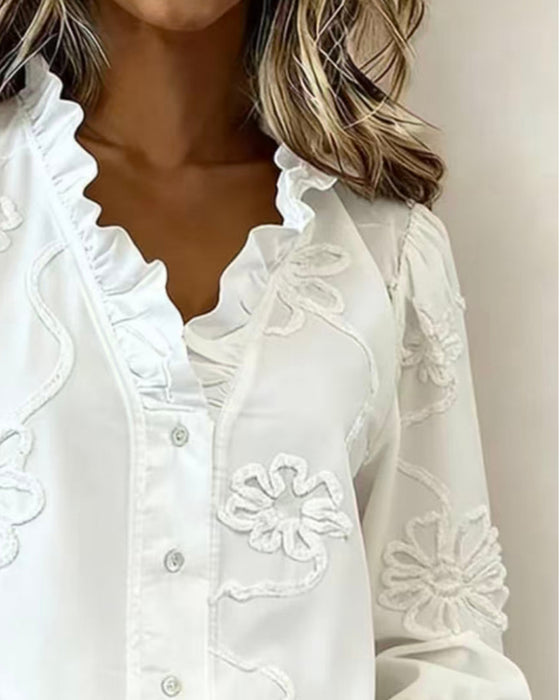 Blouse Volant Manche Bouffante