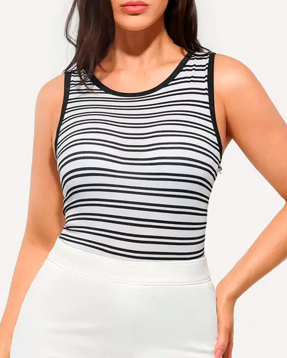 Débardeur Rayé Soutien-Gorge Intégré
