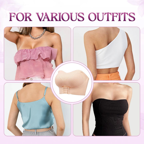 Soutien-Gorge Push-Up Sans Bretelles Confortable Anti-Glissant Avec Boucle Avant