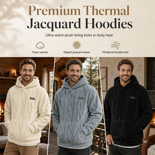 Homme Hiver Jacquard Motif Hoodie