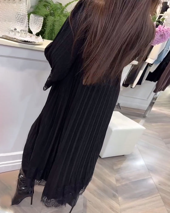 Robe Col Rond Ample Dentelle Patchwork