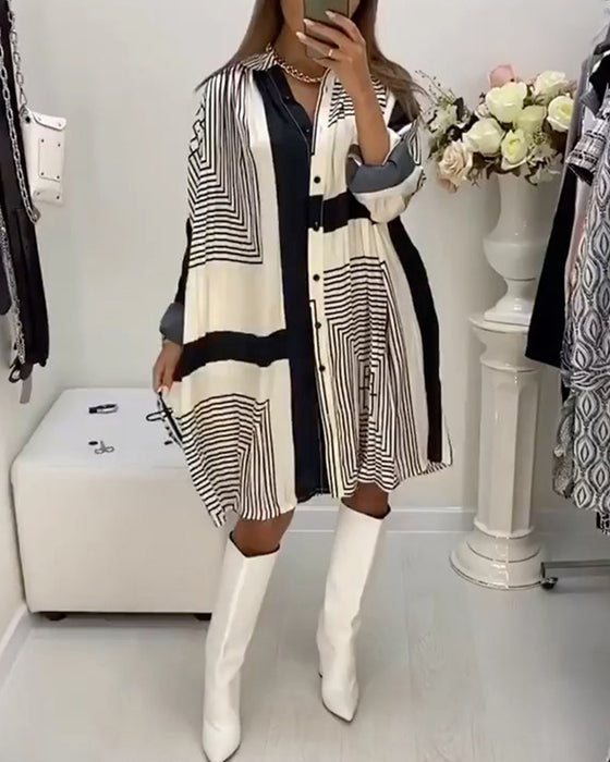 Robe avec boutons et imprimé