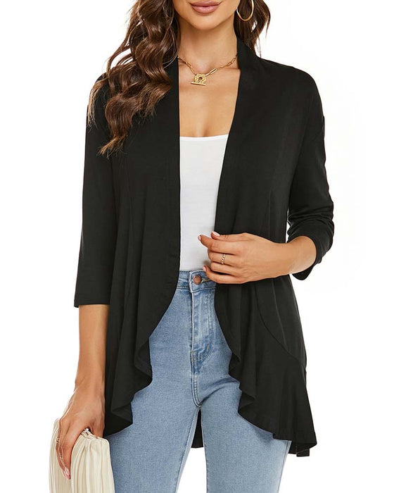 Cardigan Femme Décontracté Léger Devant Ouvert
