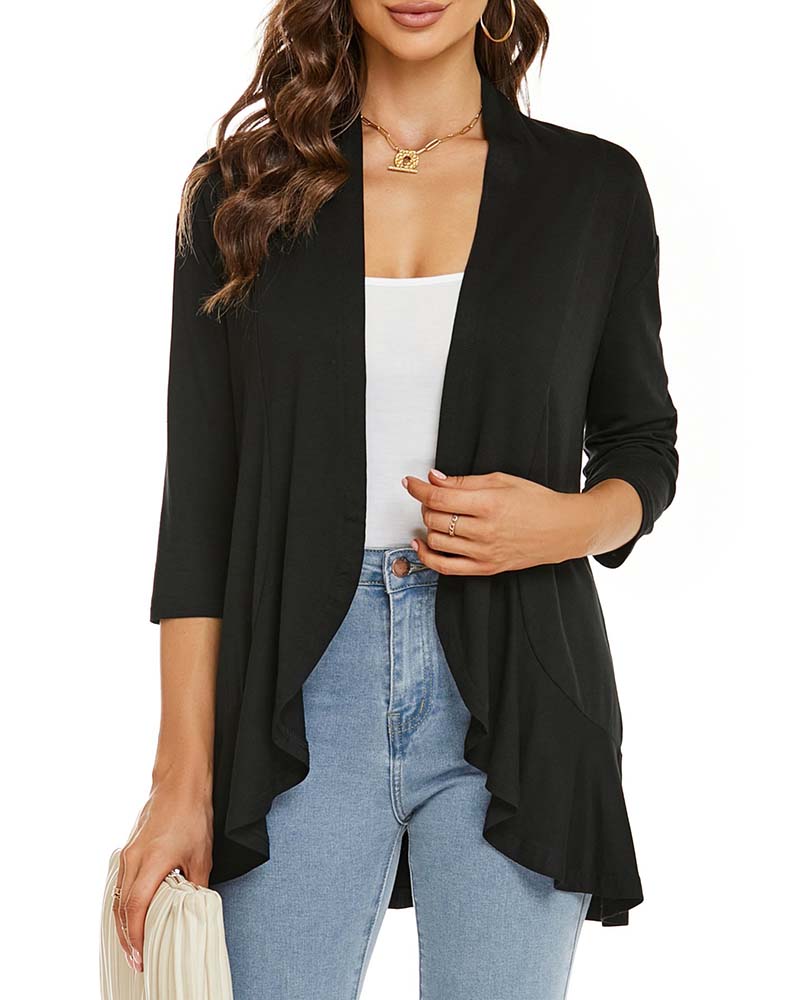 Cardigan Femme Décontracté Léger Devant Ouvert
