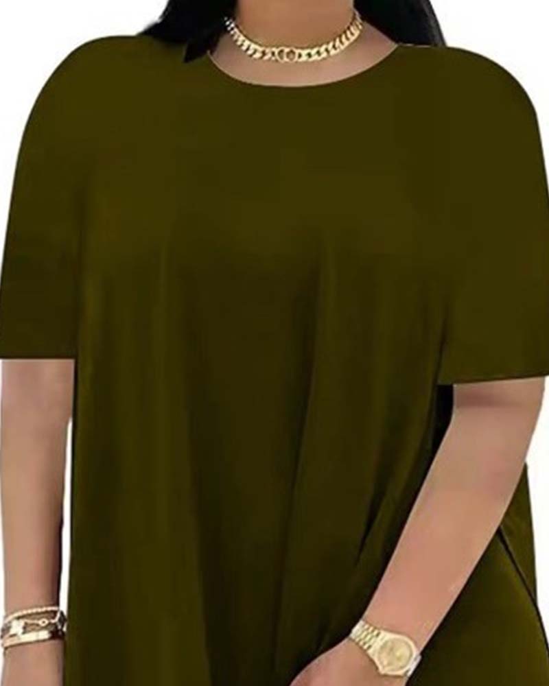 Ensemble Uni Ample Manches Courtes Pantalon
