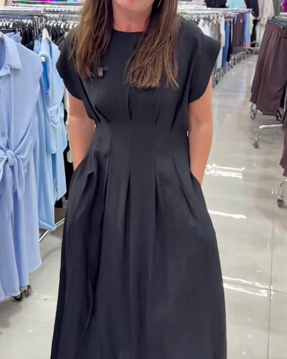 Robe Froncée Manche Volantée Taille