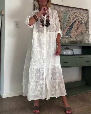 Robe Élégant Creux Fleur