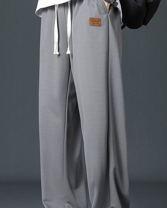 Pantalon Hommes Décontracté Cordon De Serrage Jambe Droite