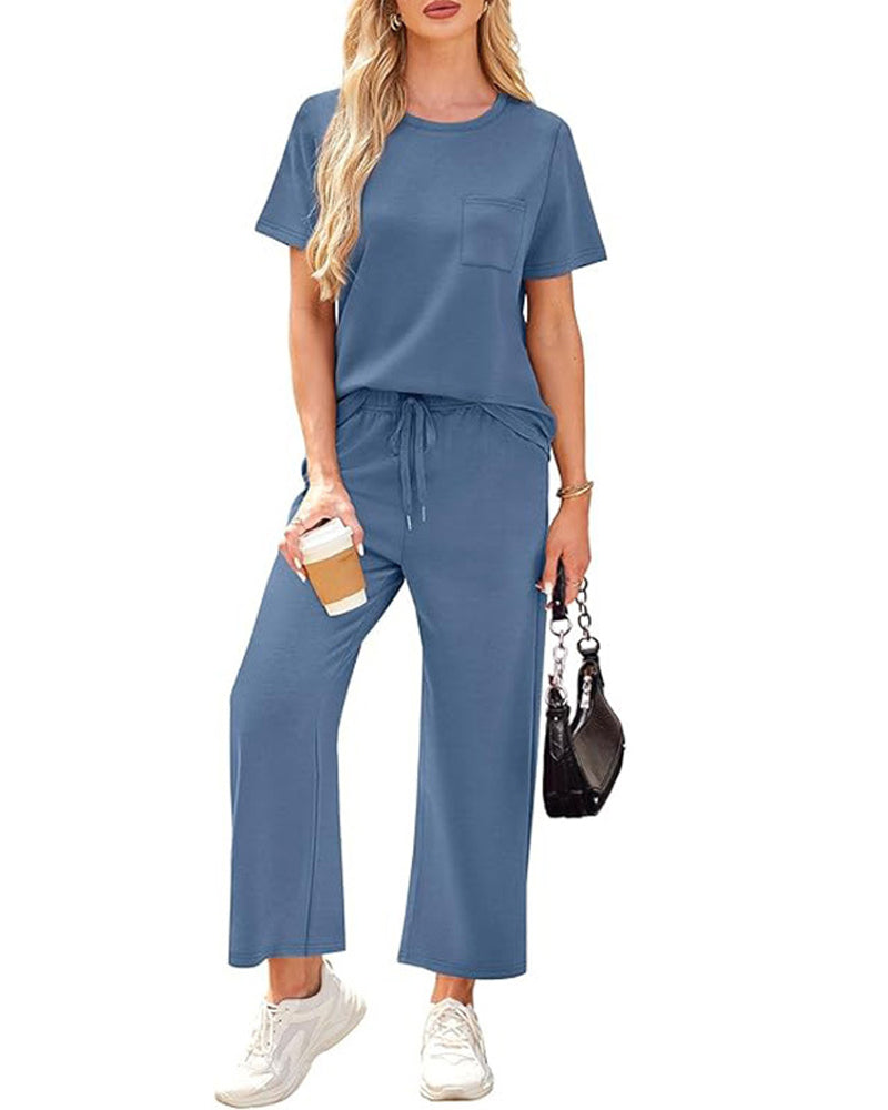 Ensemble Uni Manches Courtes Et Pantalon Long
