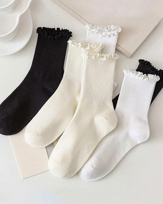 Chaussettes Femmes Bord Volanté (6 Paires)