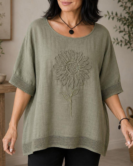 Blouse Tournesol Brodé Large
