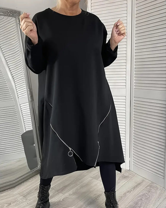 Robe Ample Oversize À Fermeture Éclair