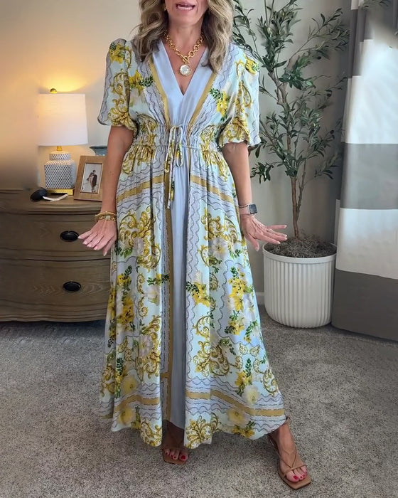 Robe Imprimé Floral Col V Ligne A