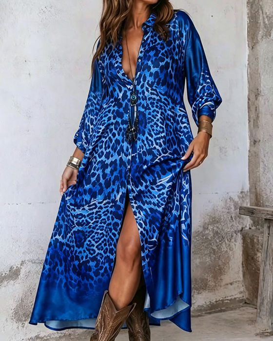 Robe Élégante Léopard Jupe Ample