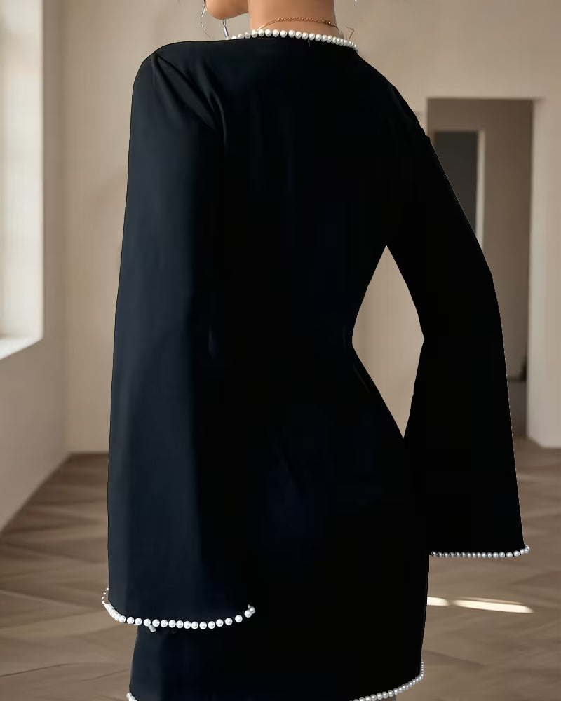 Robe Élégante Manche Longue Droite