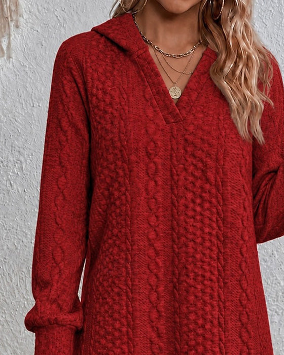 Robe Capuche Décontractée Unie