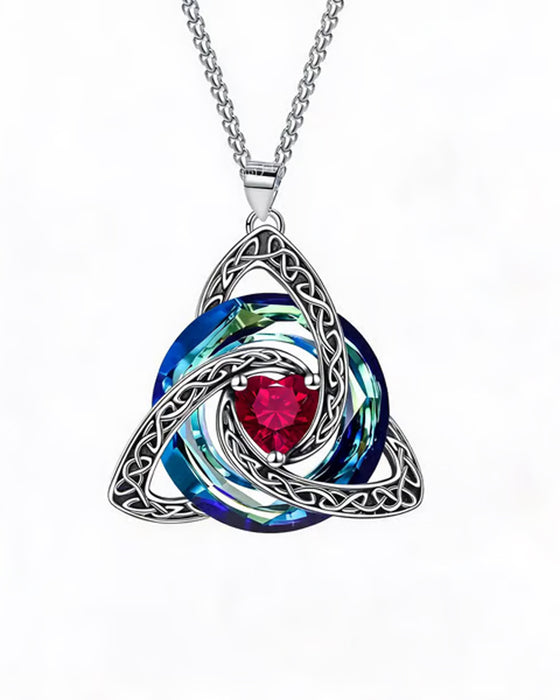 Collier Pierre De Naissance Nœud Trinitaire Celtique ✨