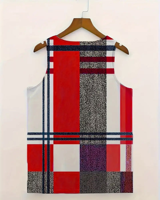 Débardeur Sans Manches Imprimé À Carreaux