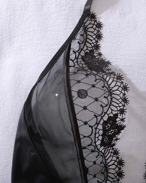 Lingerie Une-Pièce Transparente Dos Nu Avec Découpes