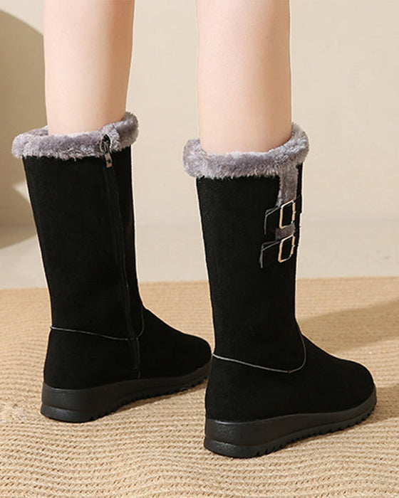 Bottes de Neige Femme Tendance Haute Cheville