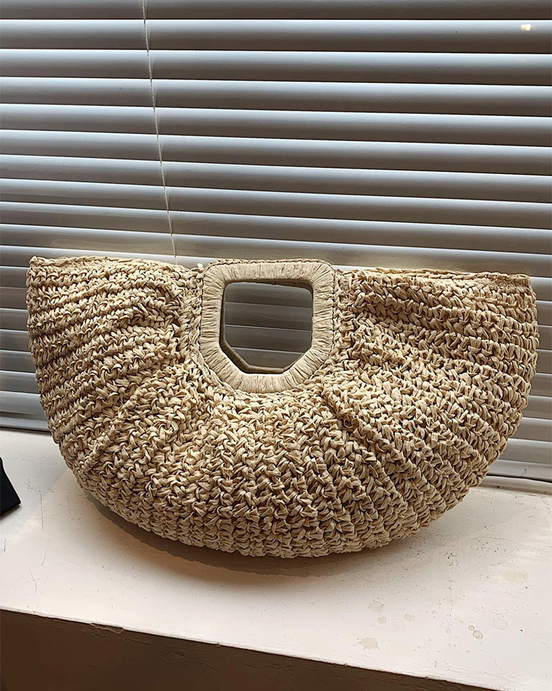 Sac En Forme De Lune Paille