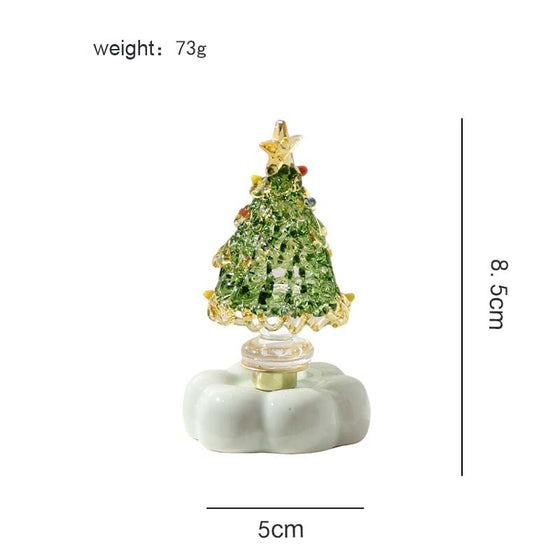 Sapin De Noël En Verre Avec Base Céramique Rotative