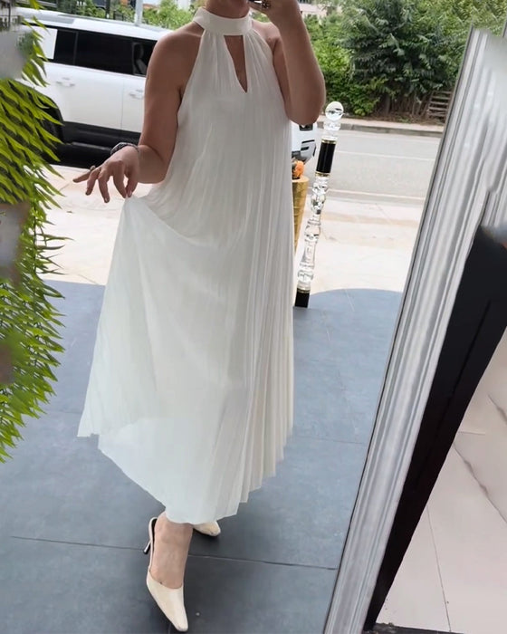 Robe Halter Froncée Élégante