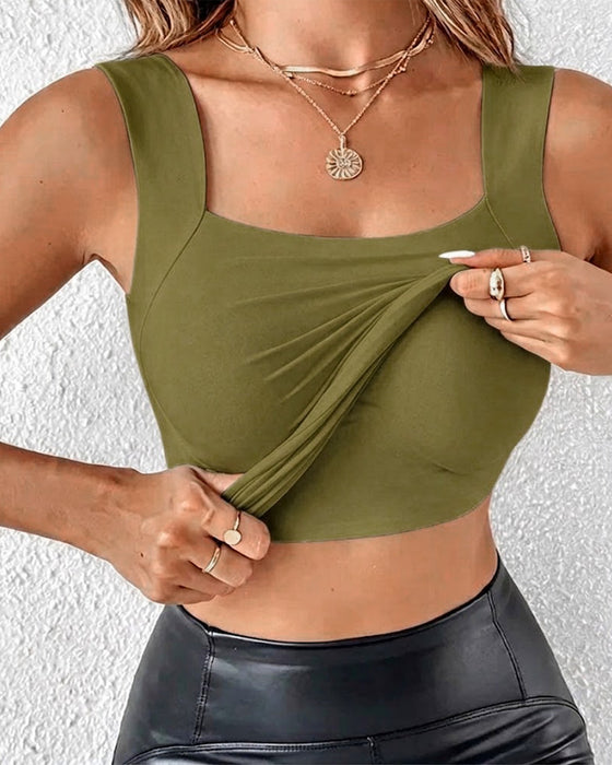 🔥Débardeur Gainant À Col En U Avec Soutien-Gorge Intégré