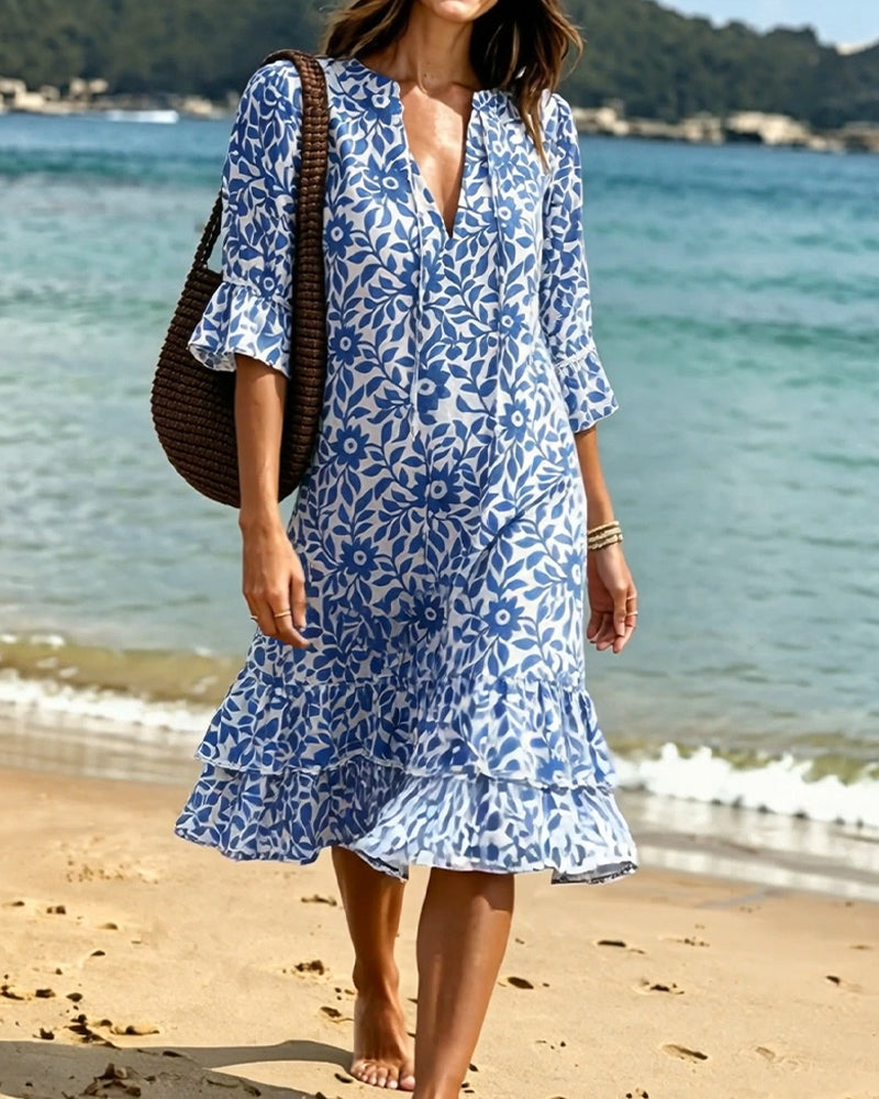 Robe Demi-Manches Volant
