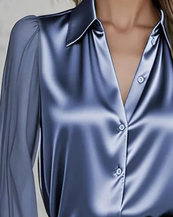 Chemise Revers Manche Longue Unie