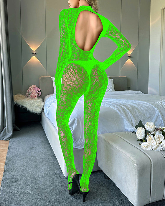 Sous-Vêtements Manches Longues Une-Pièce Bas-Réseau