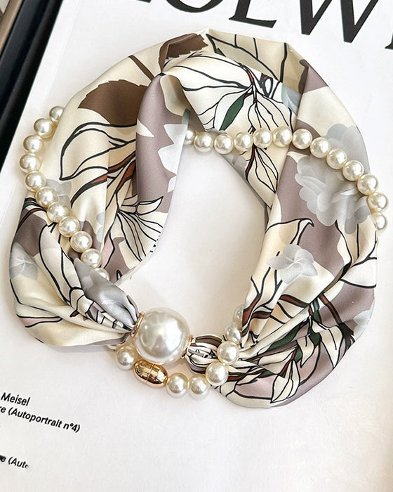 Collier Long Orné De Perles Soie