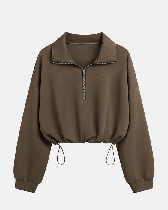 Sweatshirts Fermeture Éclair Taille Manche Longue