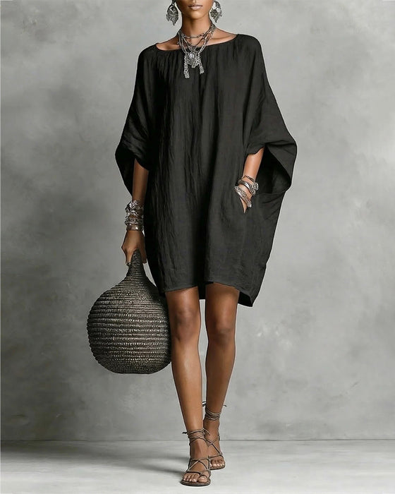 Robe Ample Manche Chauve-Souris Plus Taille