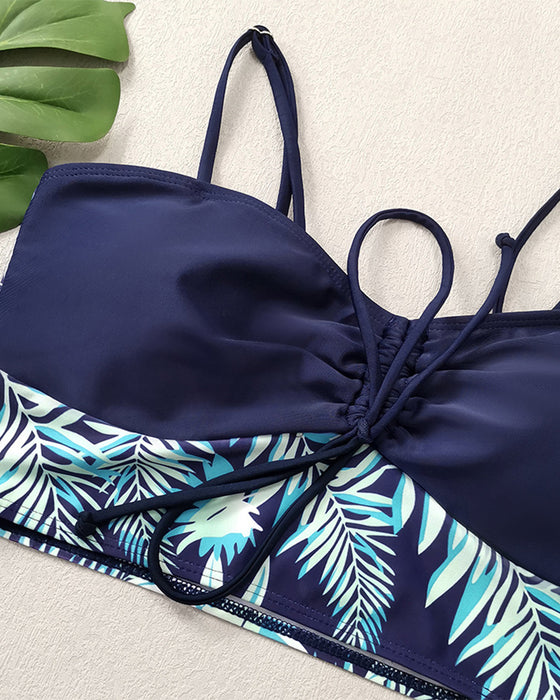 Bikini Haute Taille Boyleg Imprimé