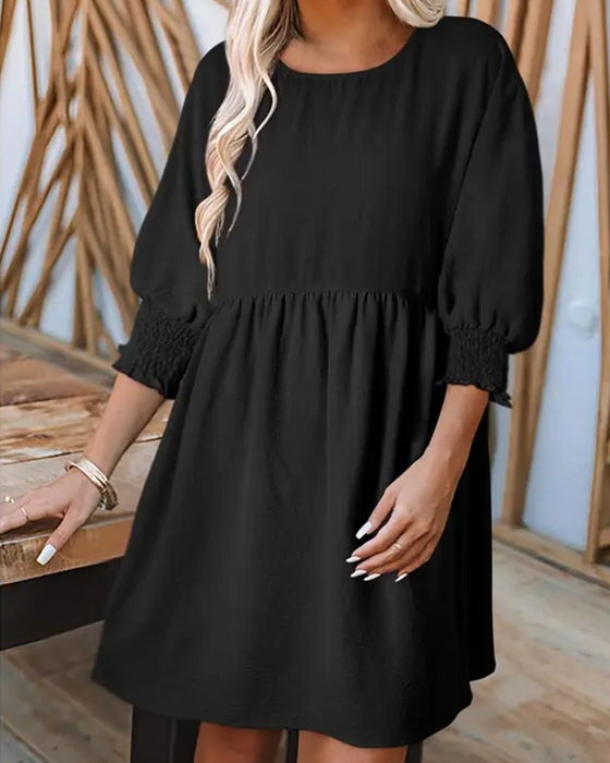 Robe Femme Unie Cintrée À La Taille